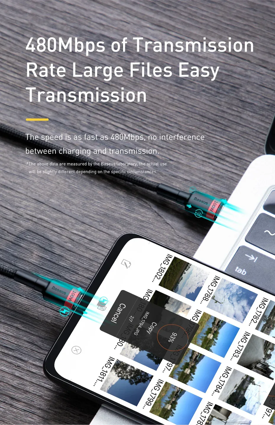 Baseus USB-C to USB-C PD QC Cable 100W 5A 2Meters for Sale in Pakistan