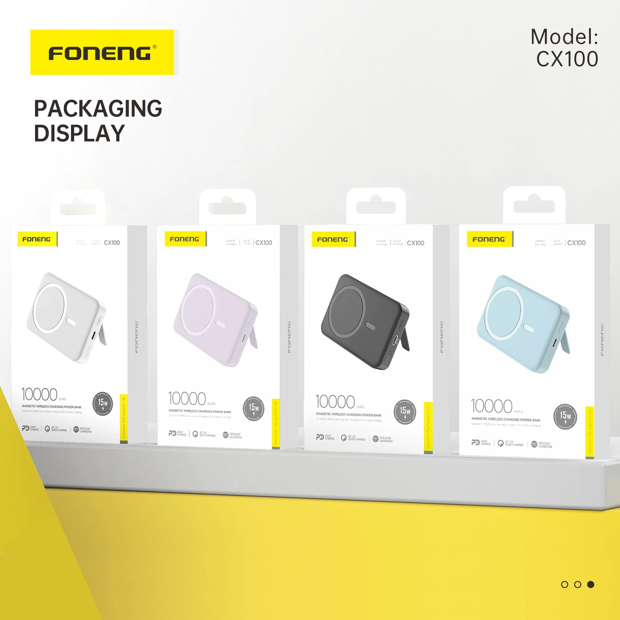 Foneng 10000mAh Magnetic Wireless Power Bank CX100 (15W) for Sale in Pakistan