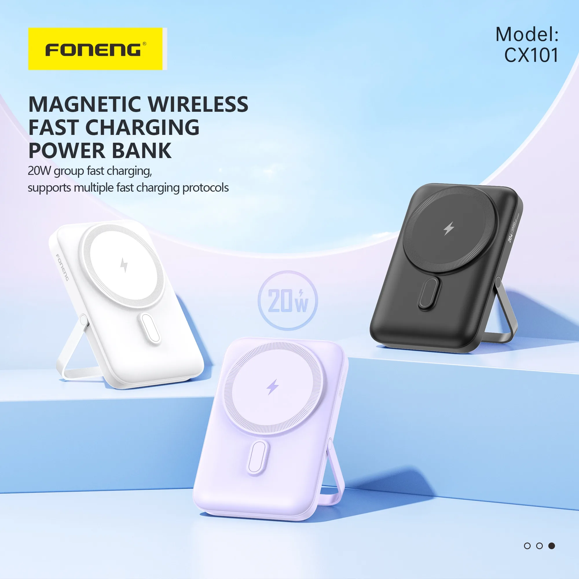 Foneng 10000mAh Magnetic Wireless Power Bank CX101 (15W) for Sale in Pakistan