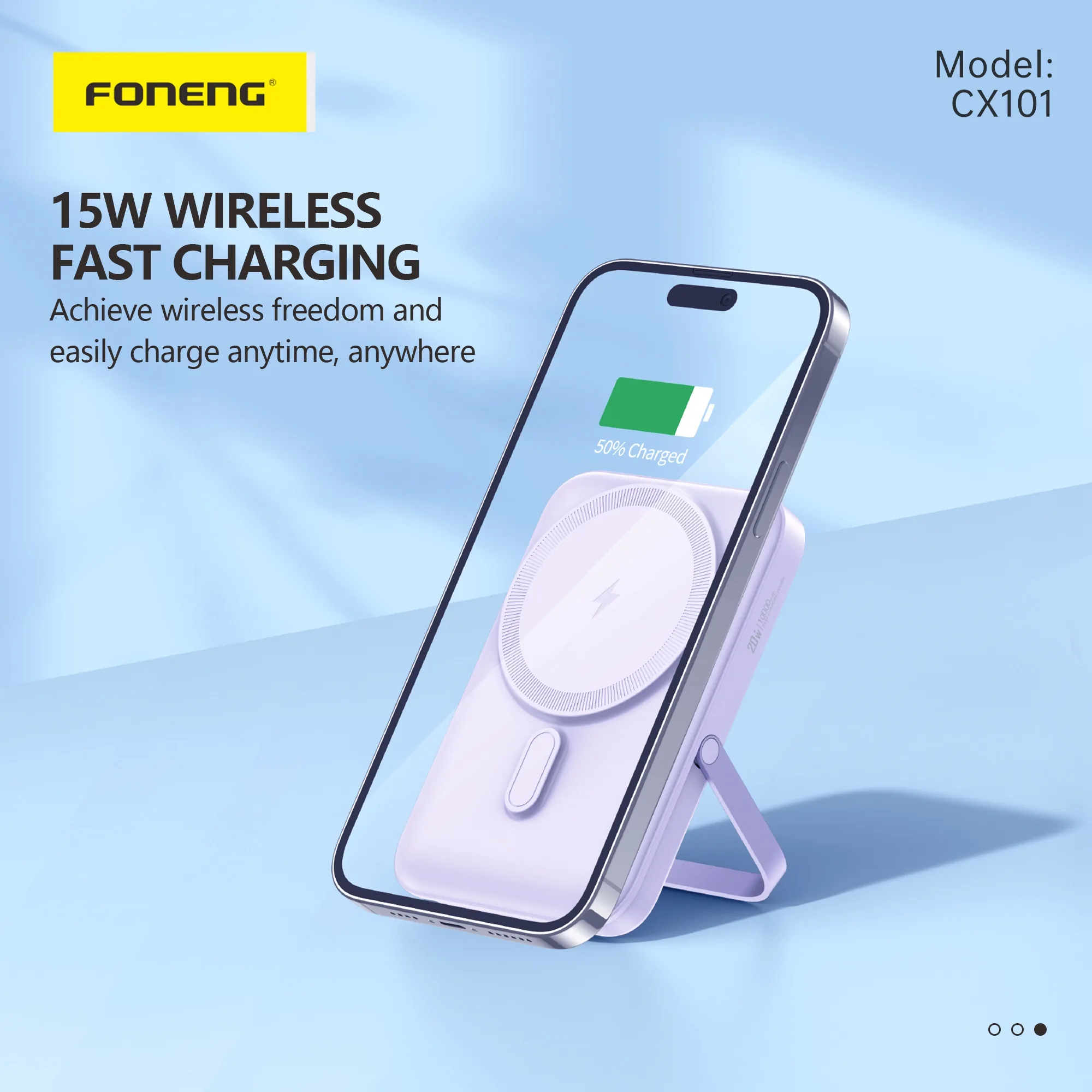 Foneng 10000mAh Magnetic Wireless Power Bank CX101 (15W) for Sale in Pakistan