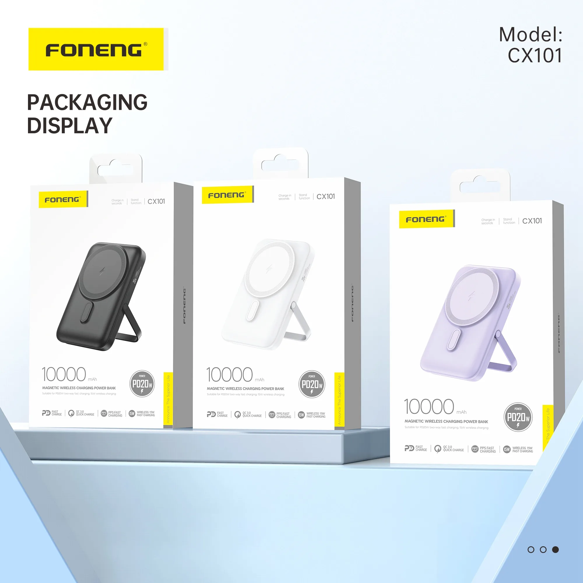 Foneng 10000mAh Magnetic Wireless Power Bank CX101 (15W) for Sale in Pakistan