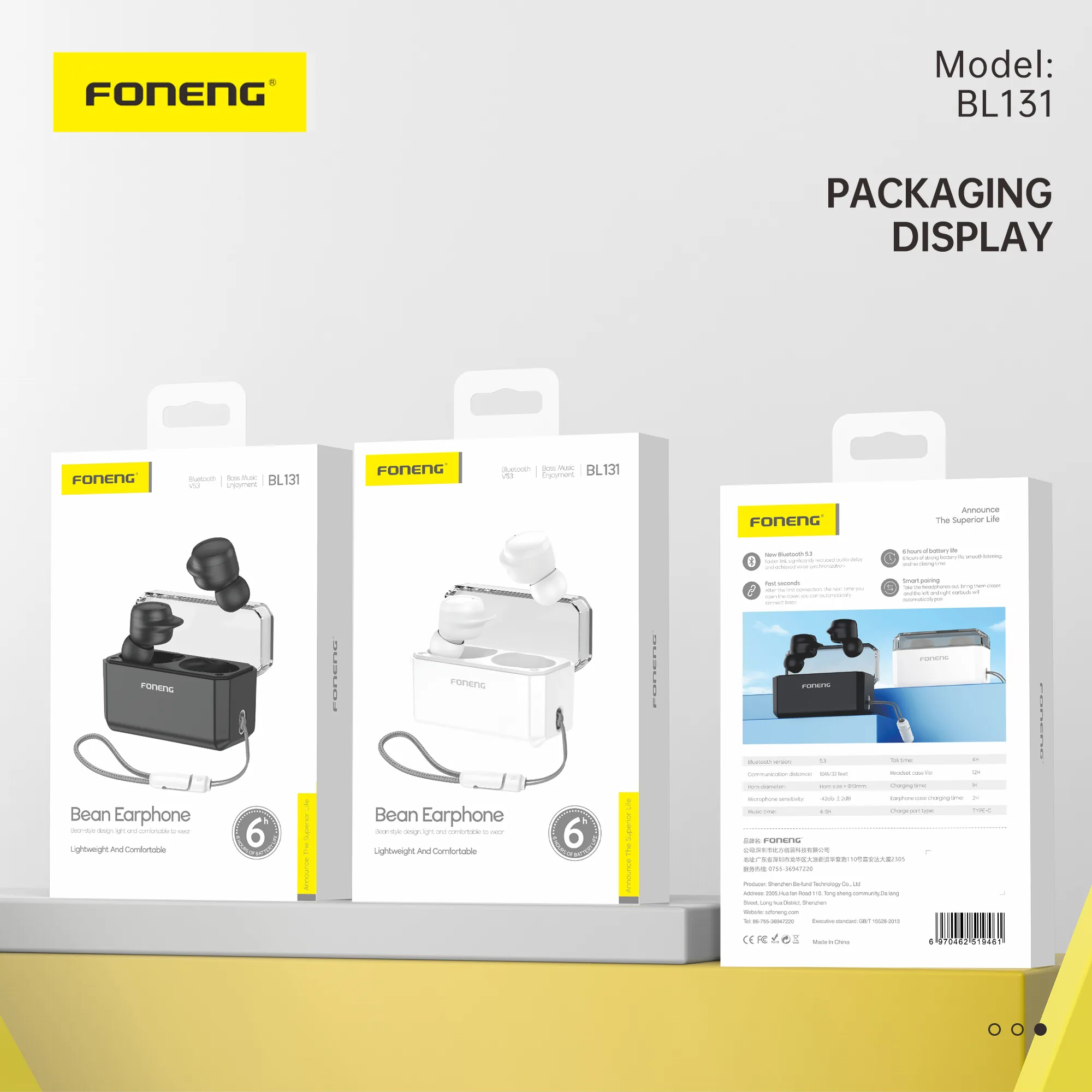 Foneng BL131 Bean Style TWS Wireless Earphone for Sale in Pakistan