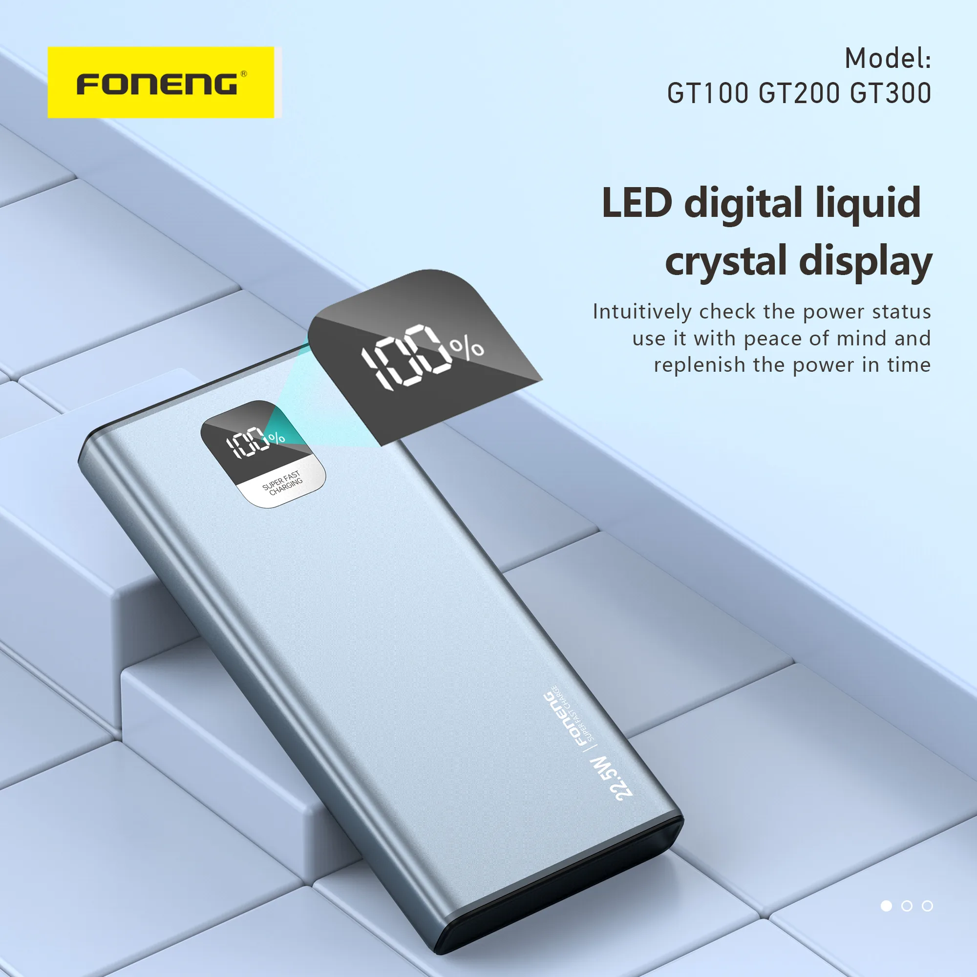 Foneng GT200 20000mAh Power Bank (22.5W & 3 Outputs) for Sale in Pakistan