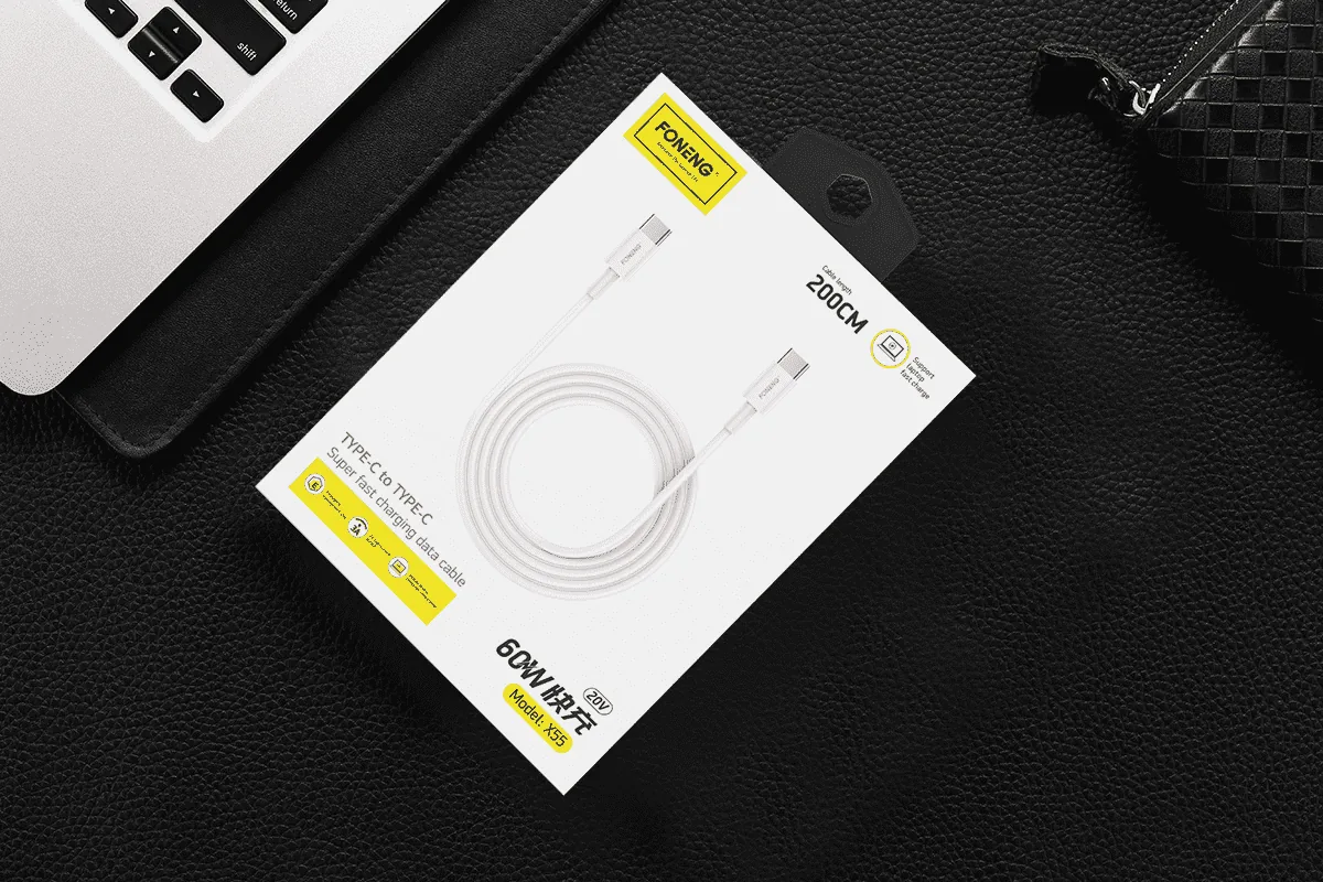 Foneng High Quality C to C Fast Charging Cable X55 (60W,2Meter) for Sale in Pakistan