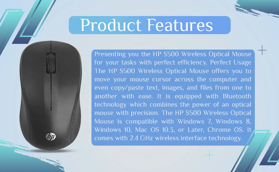 HP Mouse Wireless S500 Black for Sale in Pakistan