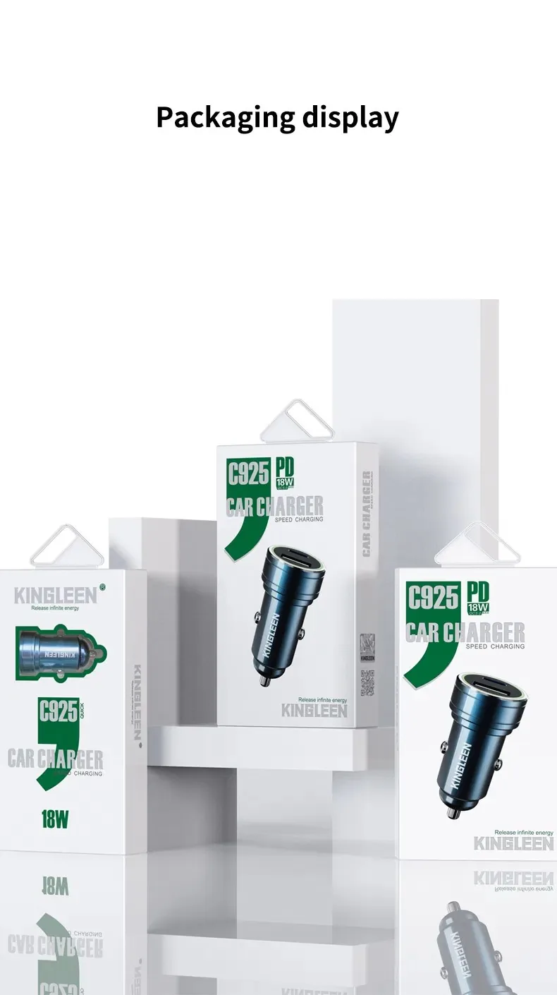 Kingleen 18W PD+QC 3.0 Fast Car Charger C925i for Sale in Pakistan