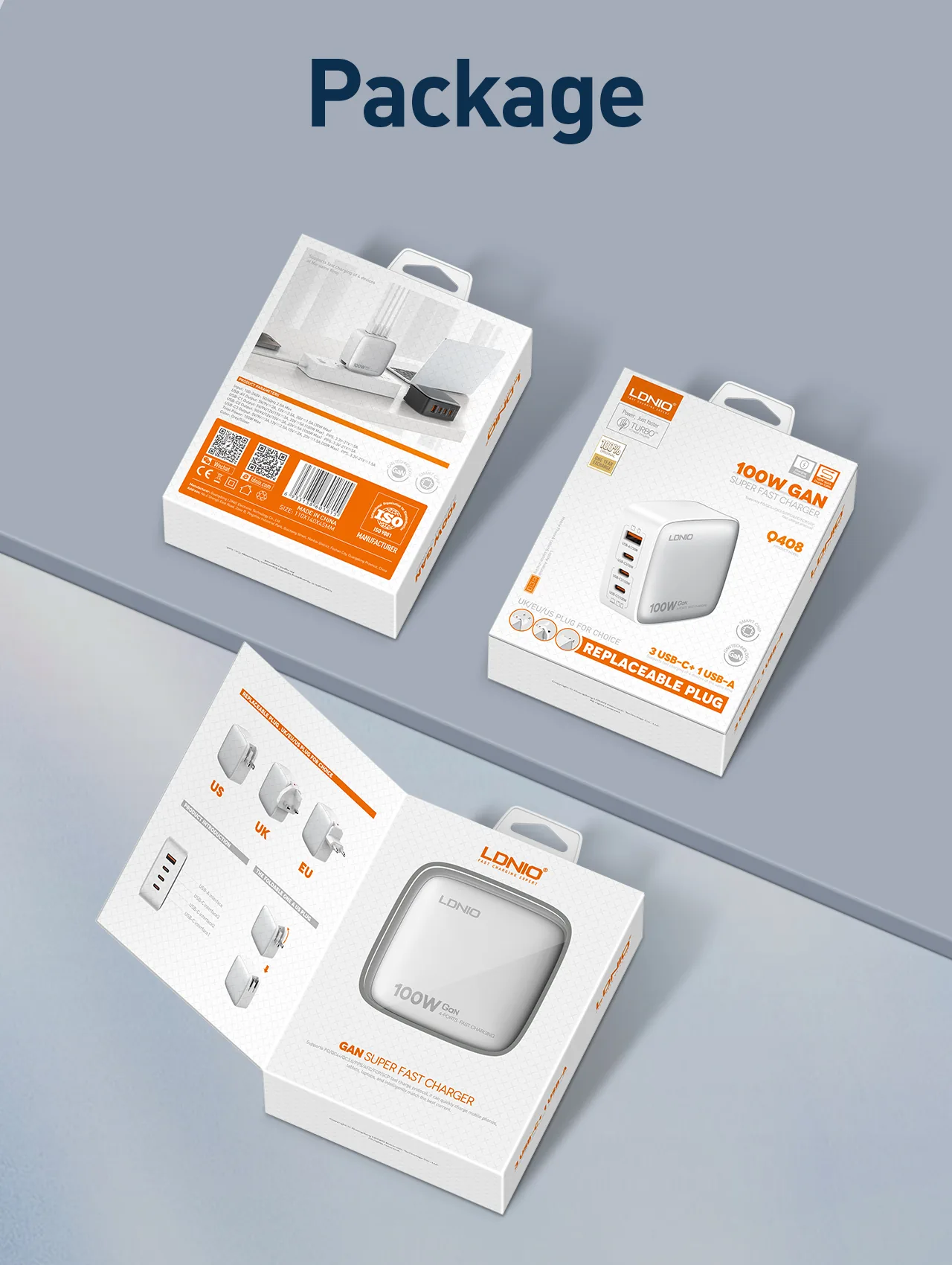 LDNIO 100W GaN Super Fast Charger Q408 for Sale in Pakistan