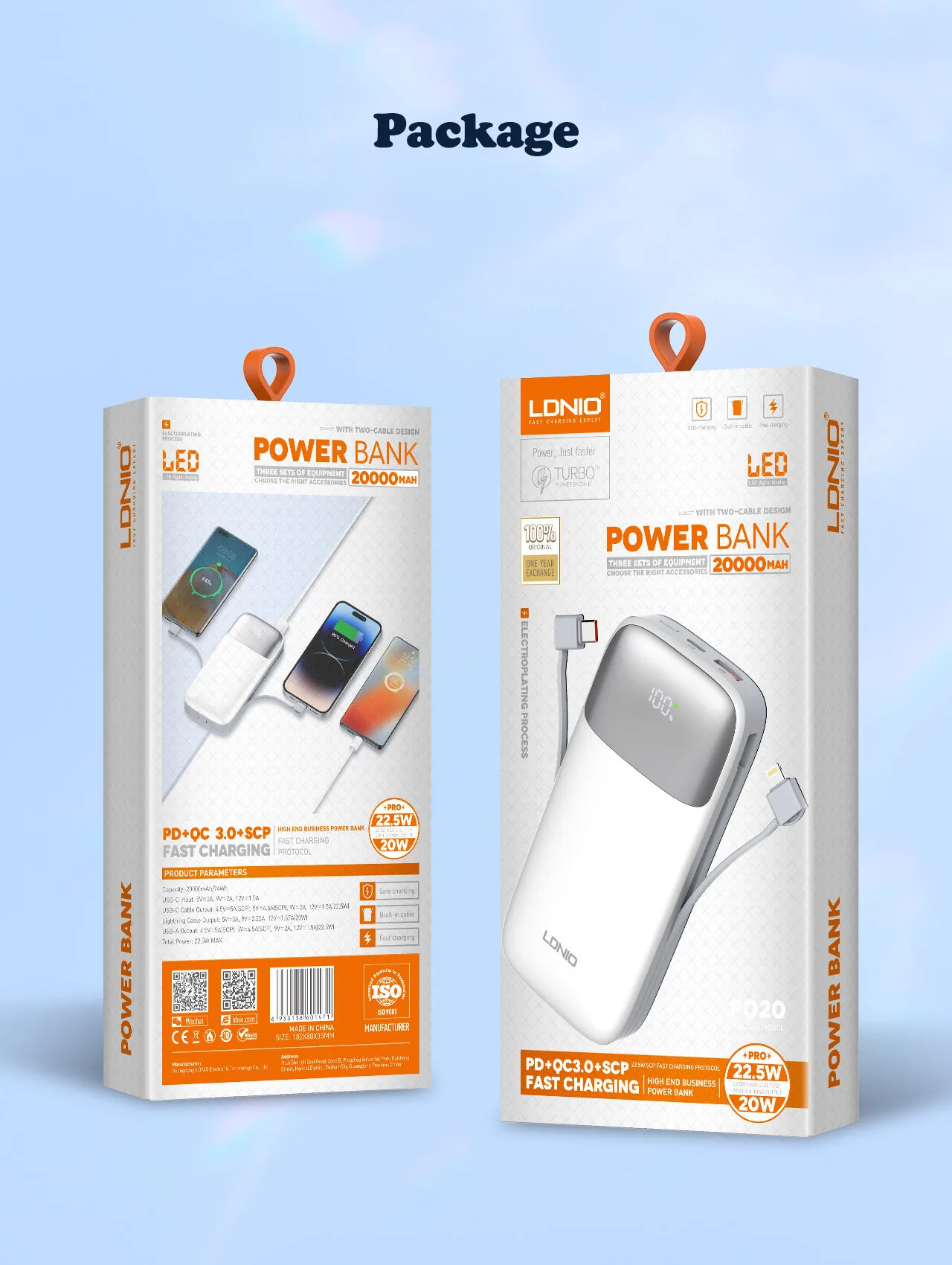 LDNIO 20000mAh 22.5W Fast Charging Power Bank PQ20 for Sale in Pakistan