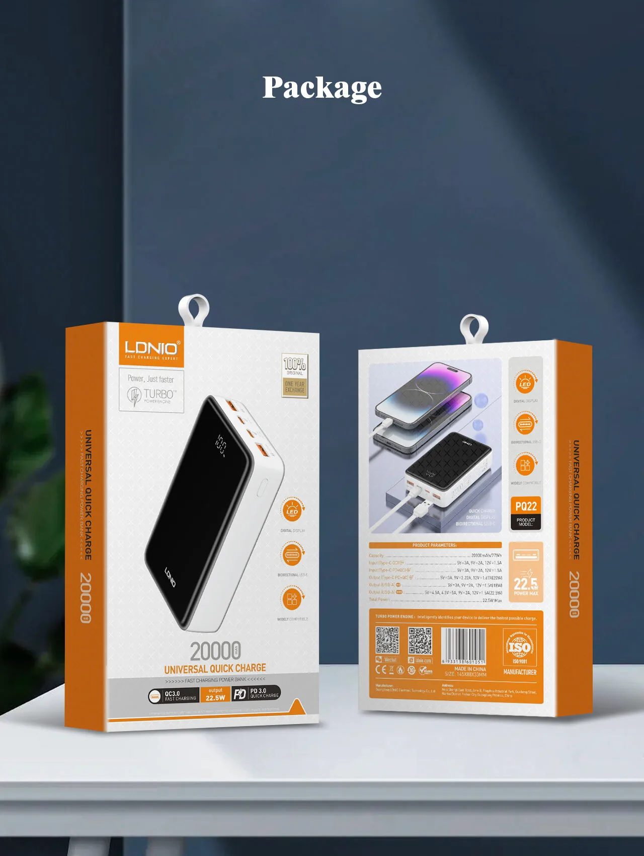 LDNIO 20000mAh Digital Display Power Bank PQ22 for Sale in Pakistan
