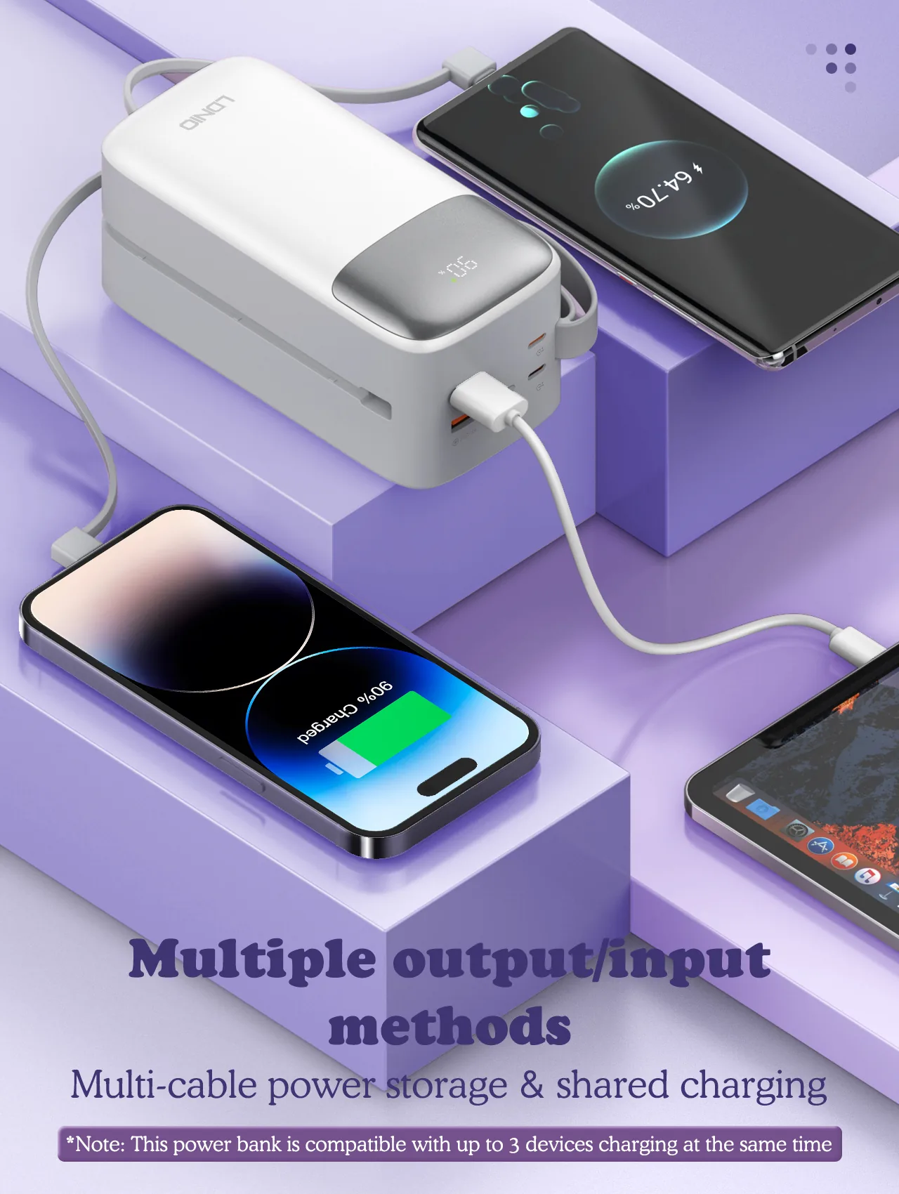 Ldnio PQ50 22.5W 50000mAh Power bank with LED Display for Sale in Pakistan