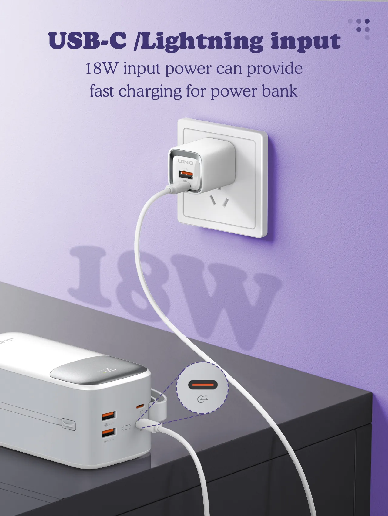 Ldnio PQ50 22.5W 50000mAh Power bank with LED Display for Sale in Pakistan