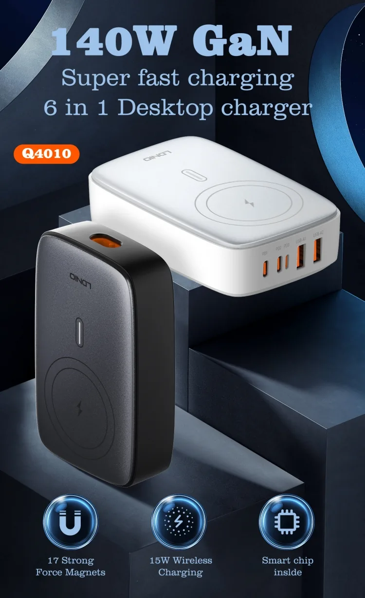 LDNIO Q4010 140W Multiport Desktop Charging Wireless Charger for Sale in Pakistan