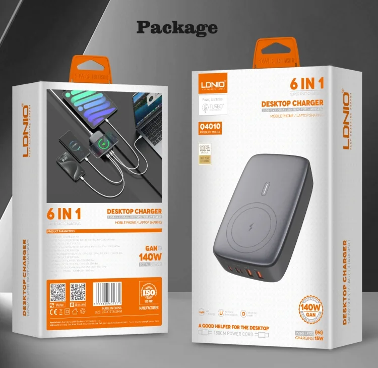 LDNIO Q4010 140W Multiport Desktop Charging Wireless Charger for Sale in Pakistan