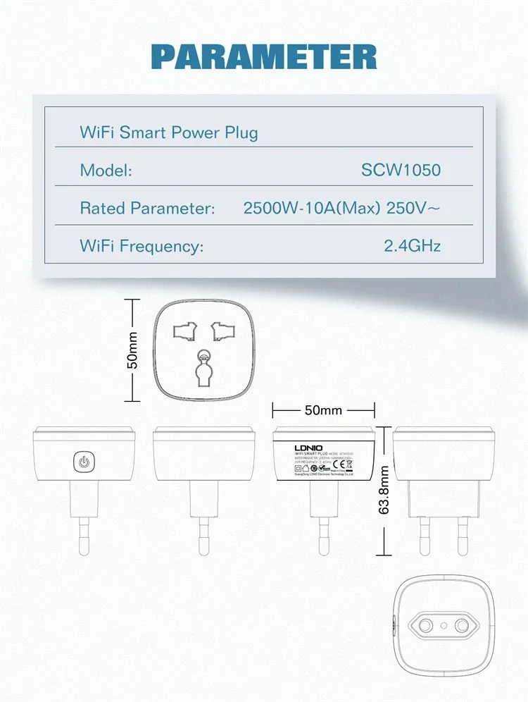 LDNIO SCW1050 Wi-Fi Smart Power Socket for Sale in Pakistan