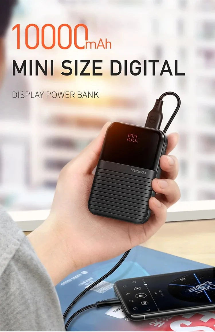 MCDODO 10000mAh 22.5W Digital Display Mini PowerBank for Sale in Pakistan
