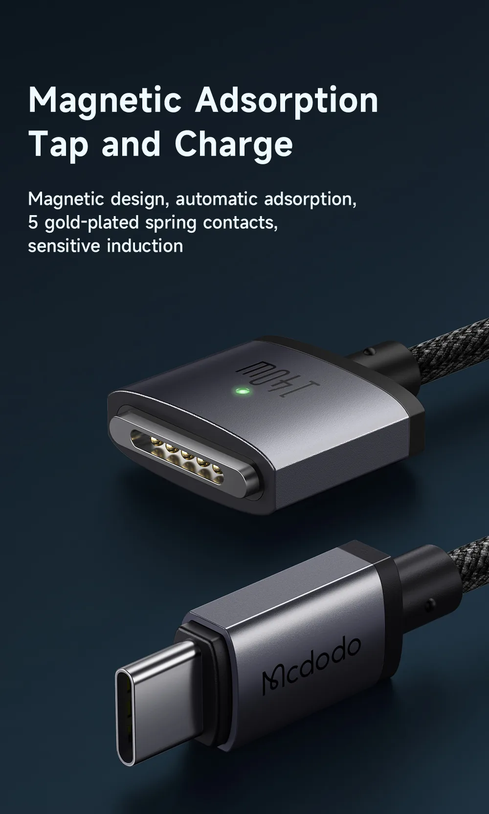 MCDODO 140W USB-C TO MAGSAFE 3 MAGNETIC CABLE for Sale in Pakistan