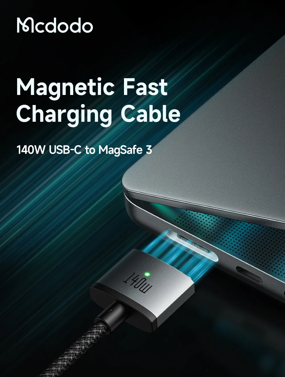 MCDODO 140W USB-C TO MAGSAFE 3 MAGNETIC CABLE for Sale in Pakistan