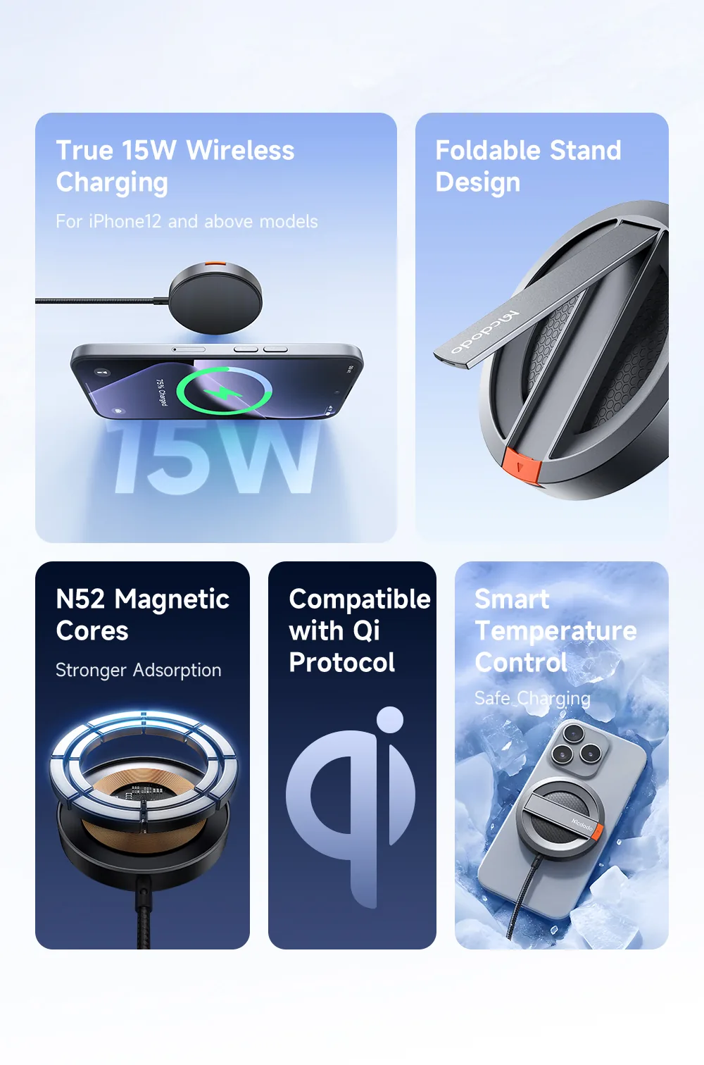 Mcdodo 15W Magnetic Wireless Charger With Foldable Stand CH-550 for Sale in Pakistan