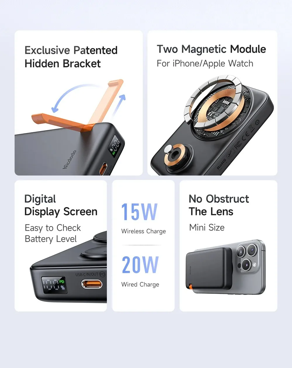 Mcdodo 2 in 1 Magnetic Wireless Power Bank MC-1461 for Sale in Pakistan