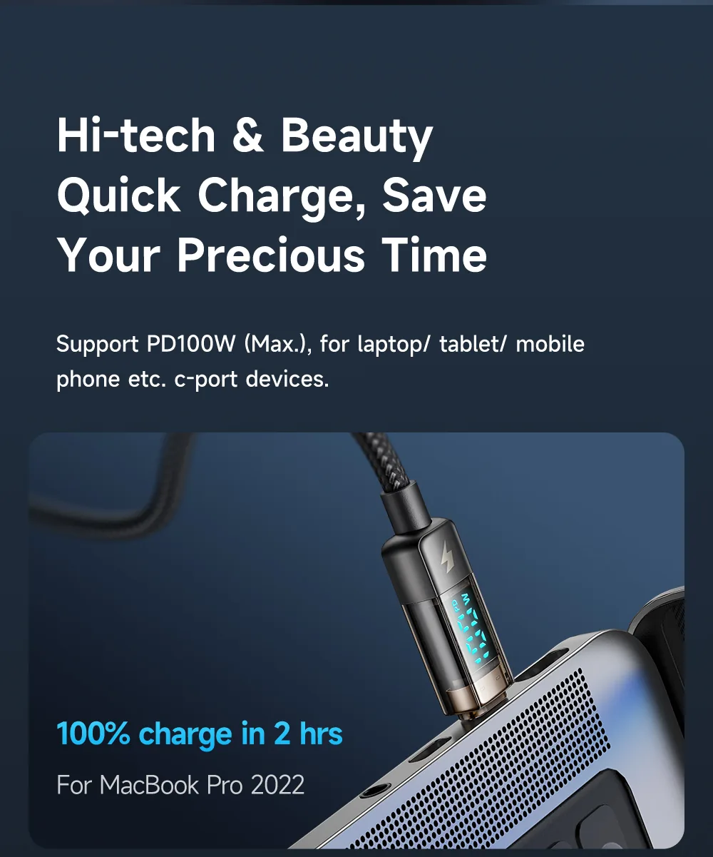 Mcdodo CA-3610 Type-C To Type-C 100W Digital Display Charging Data Cable – 1.2M for Sale in Pakistan