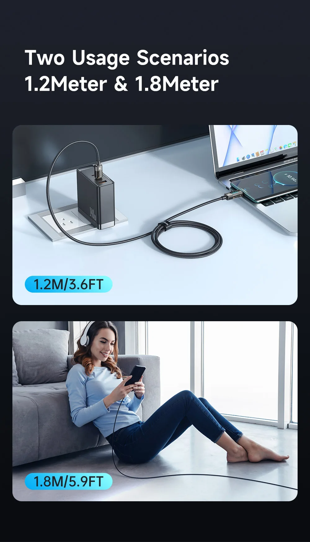 Mcdodo CA-3610 Type-C To Type-C 100W Digital Display Charging Data Cable – 1.2M for Sale in Pakistan