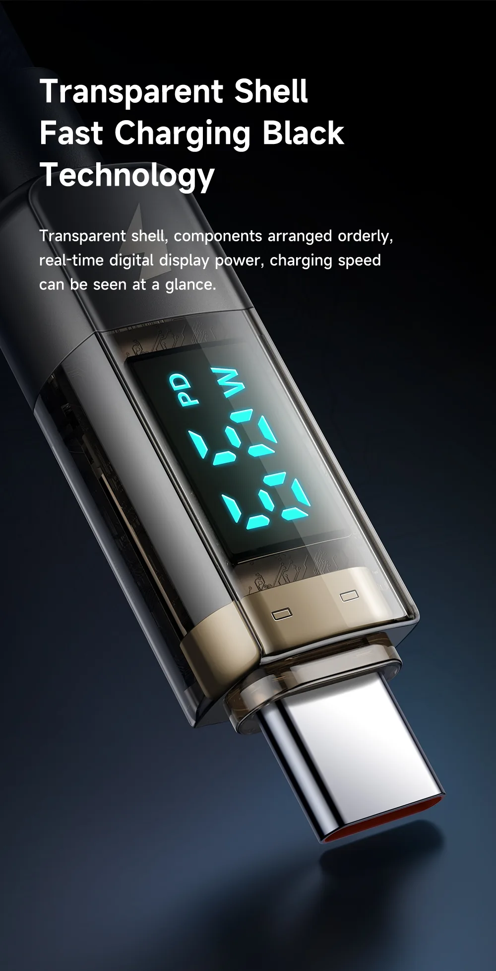 Mcdodo CA-3611 Type-C To Type-C 100W Digital Display Charging Data Cable for Sale in Pakistan