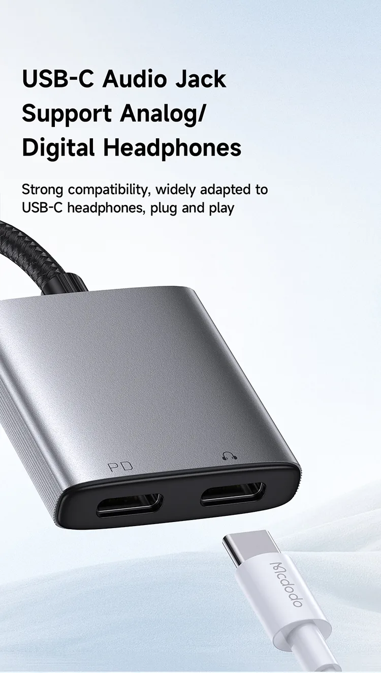 MCDODO CA-5570 2 IN 1 USB-C TO DUAL USB-C AUDIO ADAPTER for Sale in Pakistan