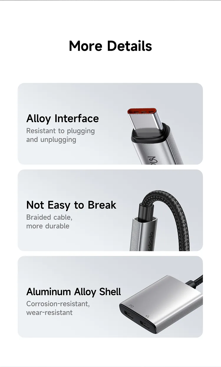 MCDODO CA-5570 2 IN 1 USB-C TO DUAL USB-C AUDIO ADAPTER for Sale in Pakistan