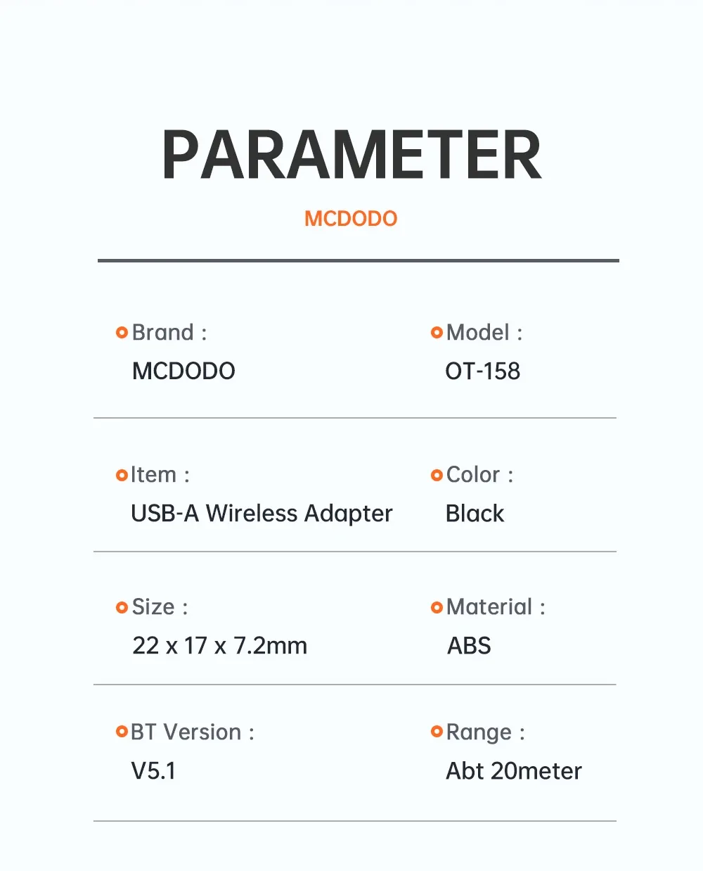 MCDODO USB WIRELESS ADAPTER V5.1 OT-1580 for Sale in Pakistan