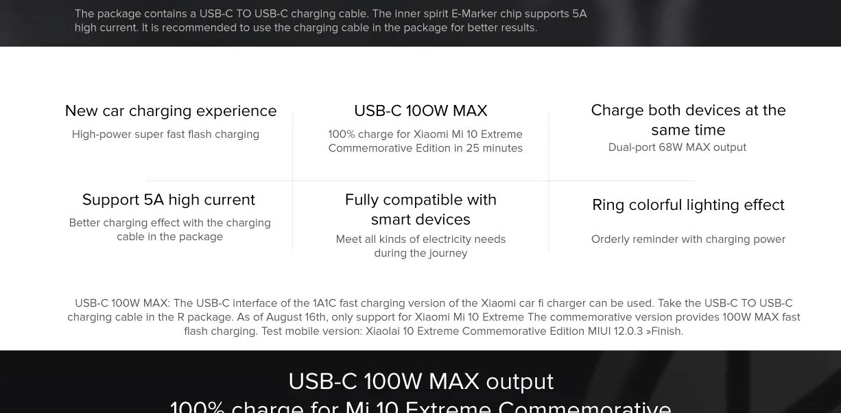 Mi Car Charger Fast Charge Version 1A1C (100W) for Sale in Pakistan