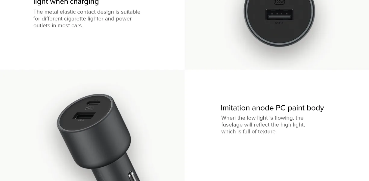 Mi Car Charger Fast Charge Version 1A1C (100W) for Sale in Pakistan