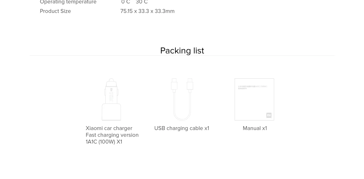 Mi Car Charger Fast Charge Version 1A1C (100W) for Sale in Pakistan