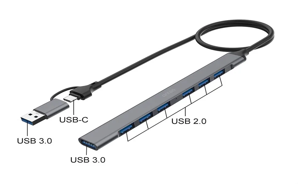 Onten 2 in 7 Type-C to USB 3.0 Hub for Sale in Pakistan