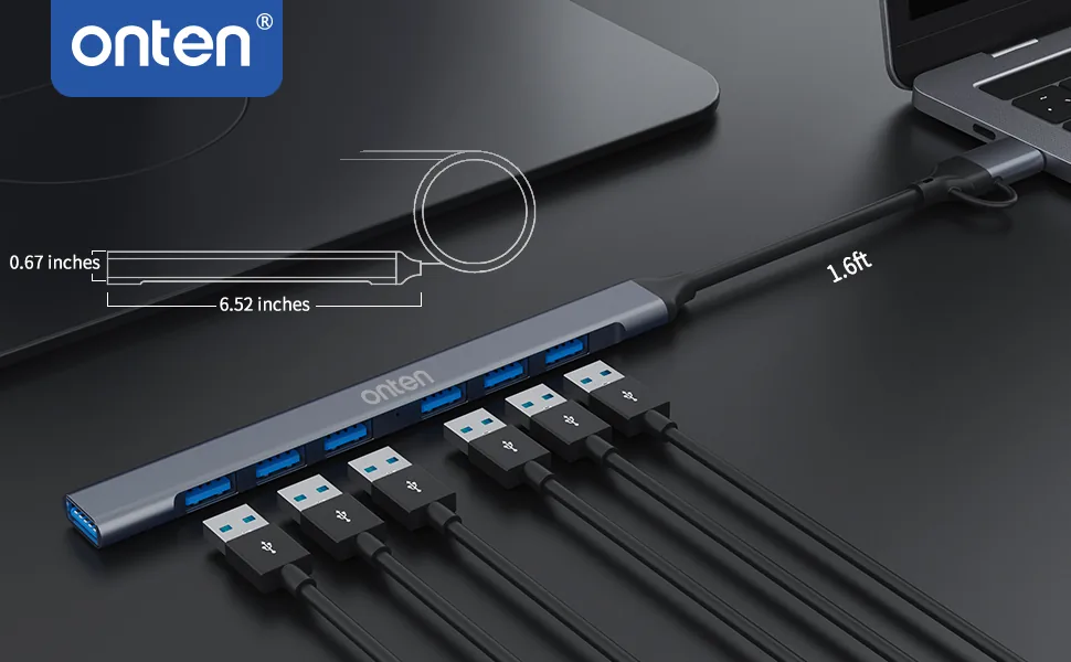 Onten 2 in 7 Type-C to USB 3.0 Hub for Sale in Pakistan