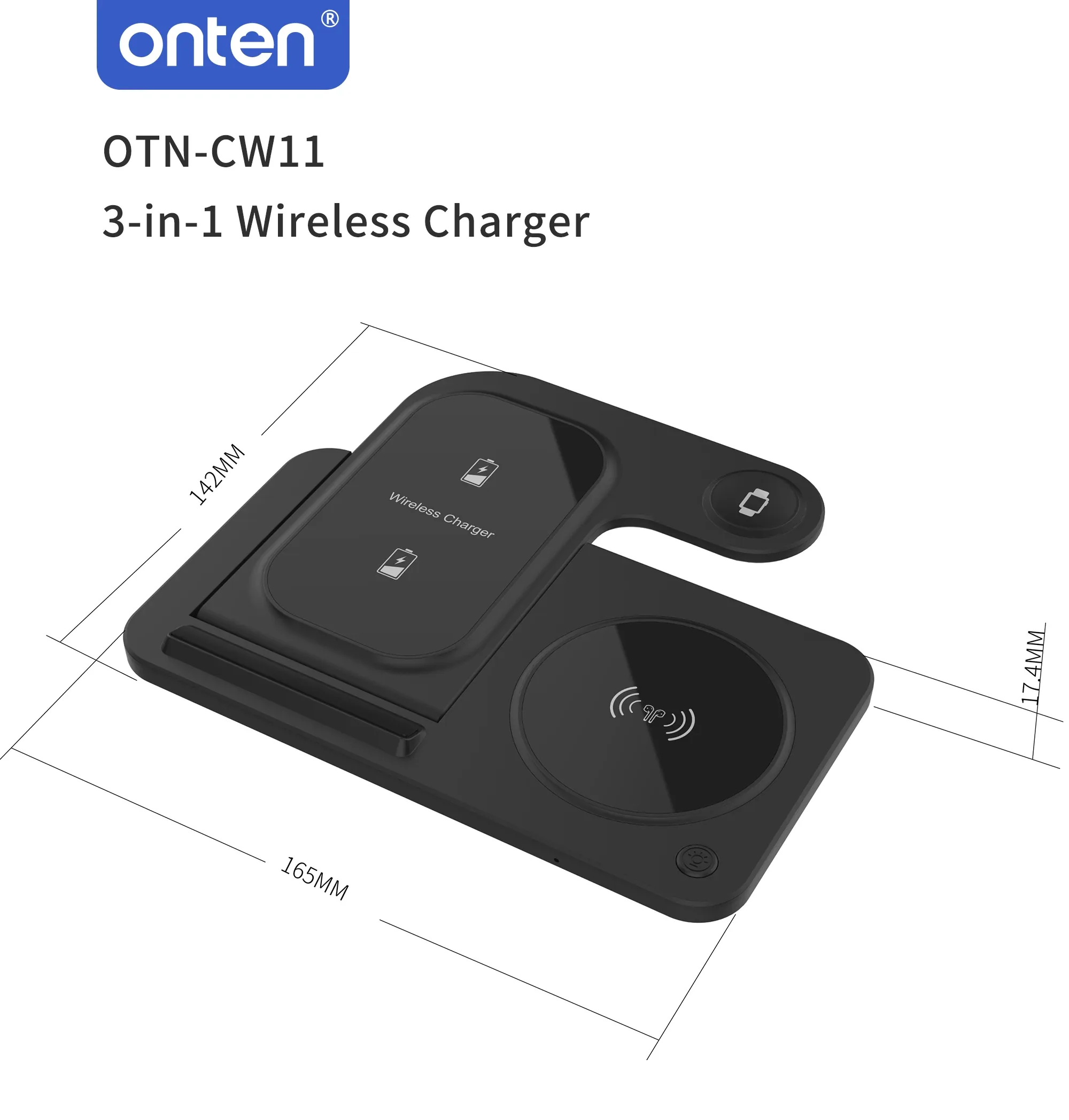 ONTEN 3-IN-1 Wireless Charger OTN-CW11 for Sale in Pakistan