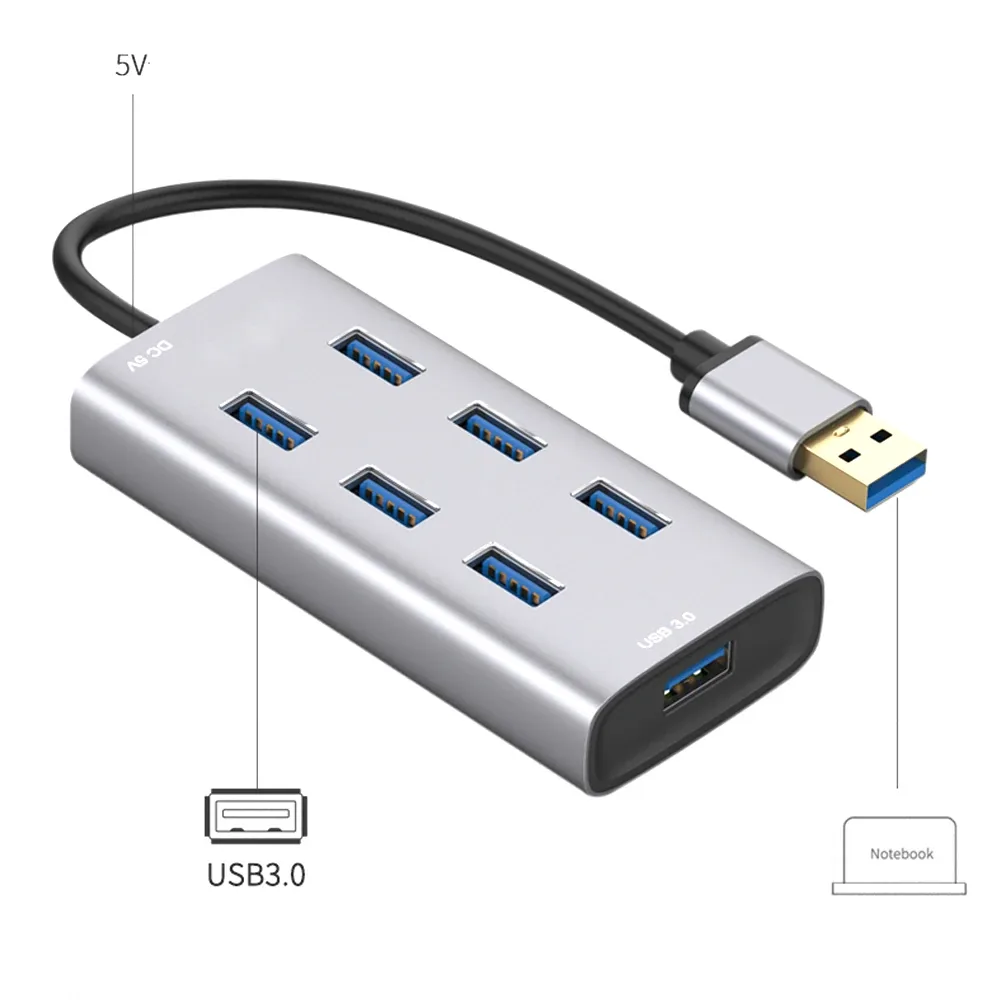 Onten 8108 USB-A 3.0 To 7 Port USB-A 3.0 Hub Docking Station for Sale in Pakistan