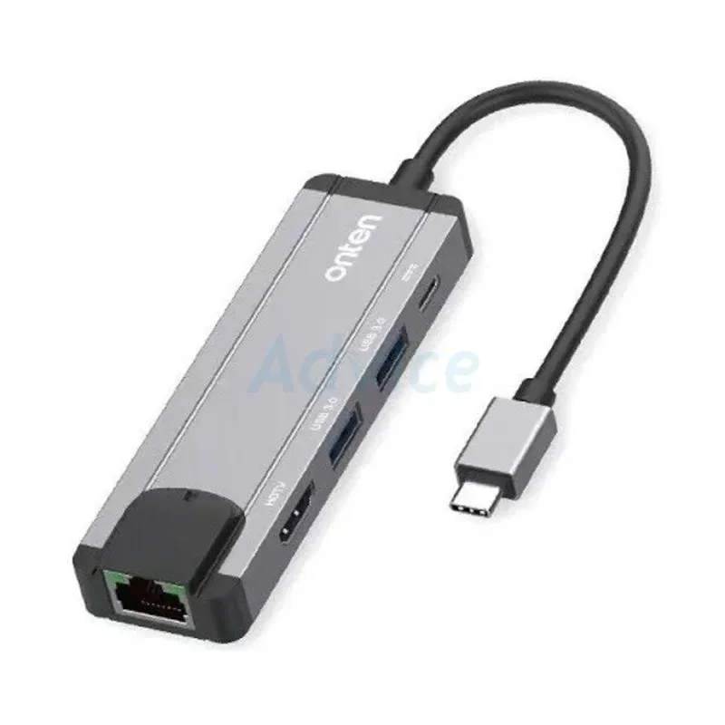 Onten 9181 5in1 4K Ultra HD 30Hz USB 3.0 RJ45 Gigabit LAN Adapter & PD Type-C Dock Station for Sale in Pakistan