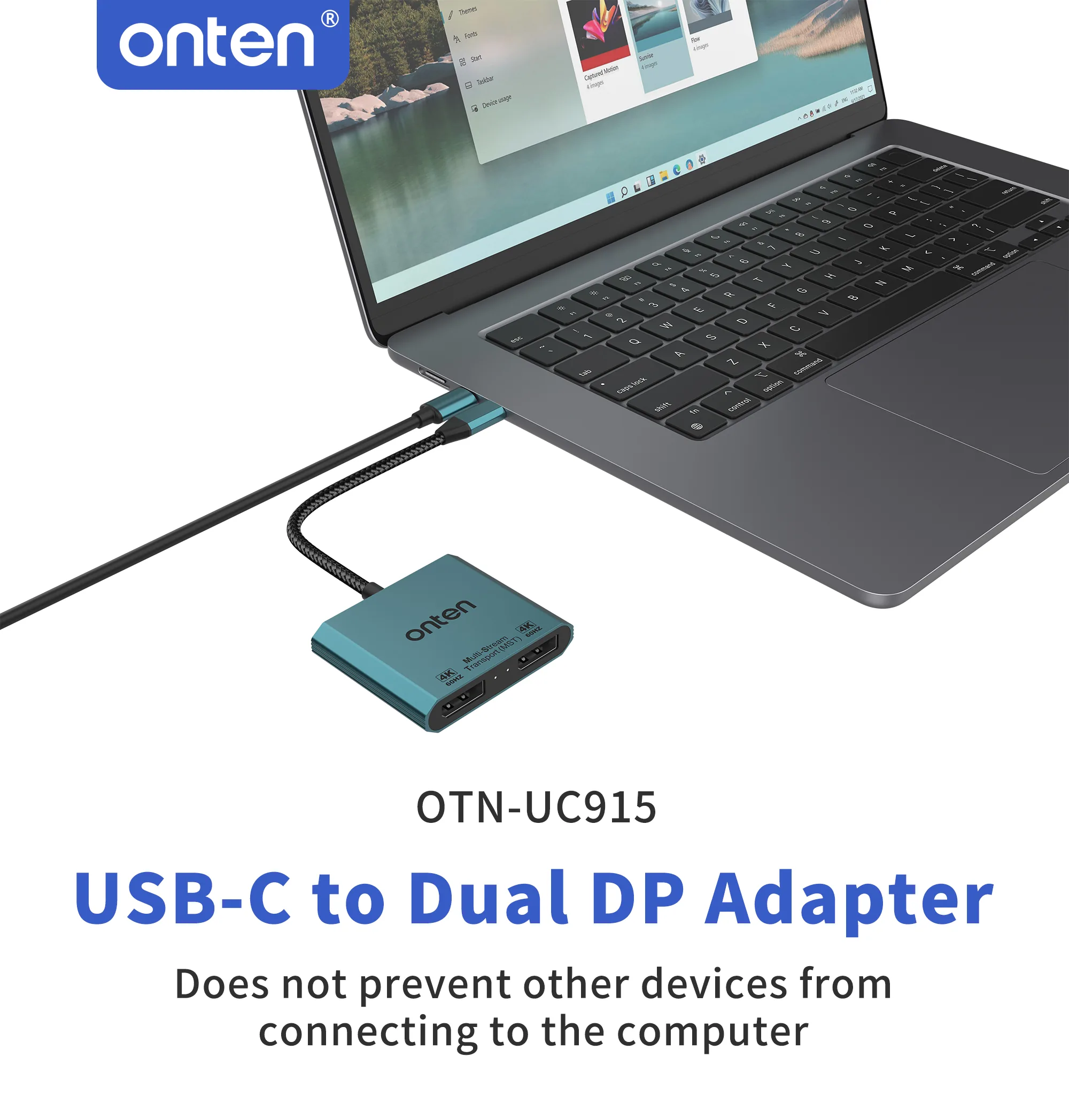 Onten USB-C to Dual DP Adapter 4K@60Hz UC915 for Sale in Pakistan