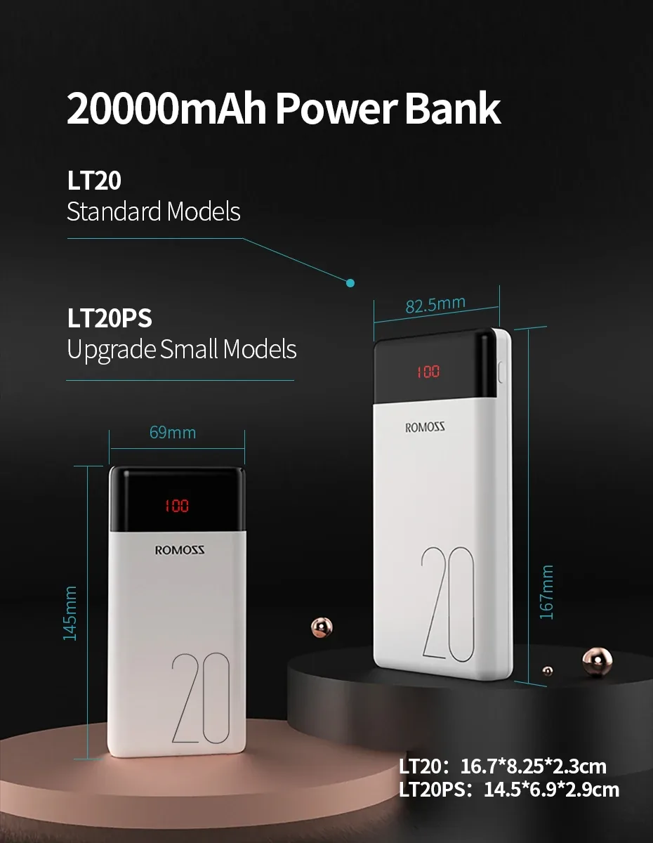 Romoss LT20 20000mAh Power Bank For Smart Device Mobile Phone Tablet for Sale in Pakistan