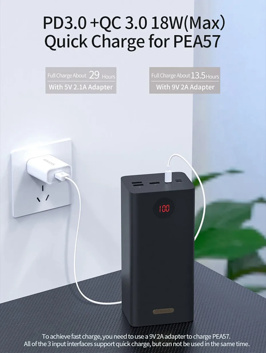 Romoss PEA57 60000mAh Power Bank, SCP , PD & 18W Quick Charge 3.0 Two-Way Fast For Huawei IPhone for Sale in Pakistan