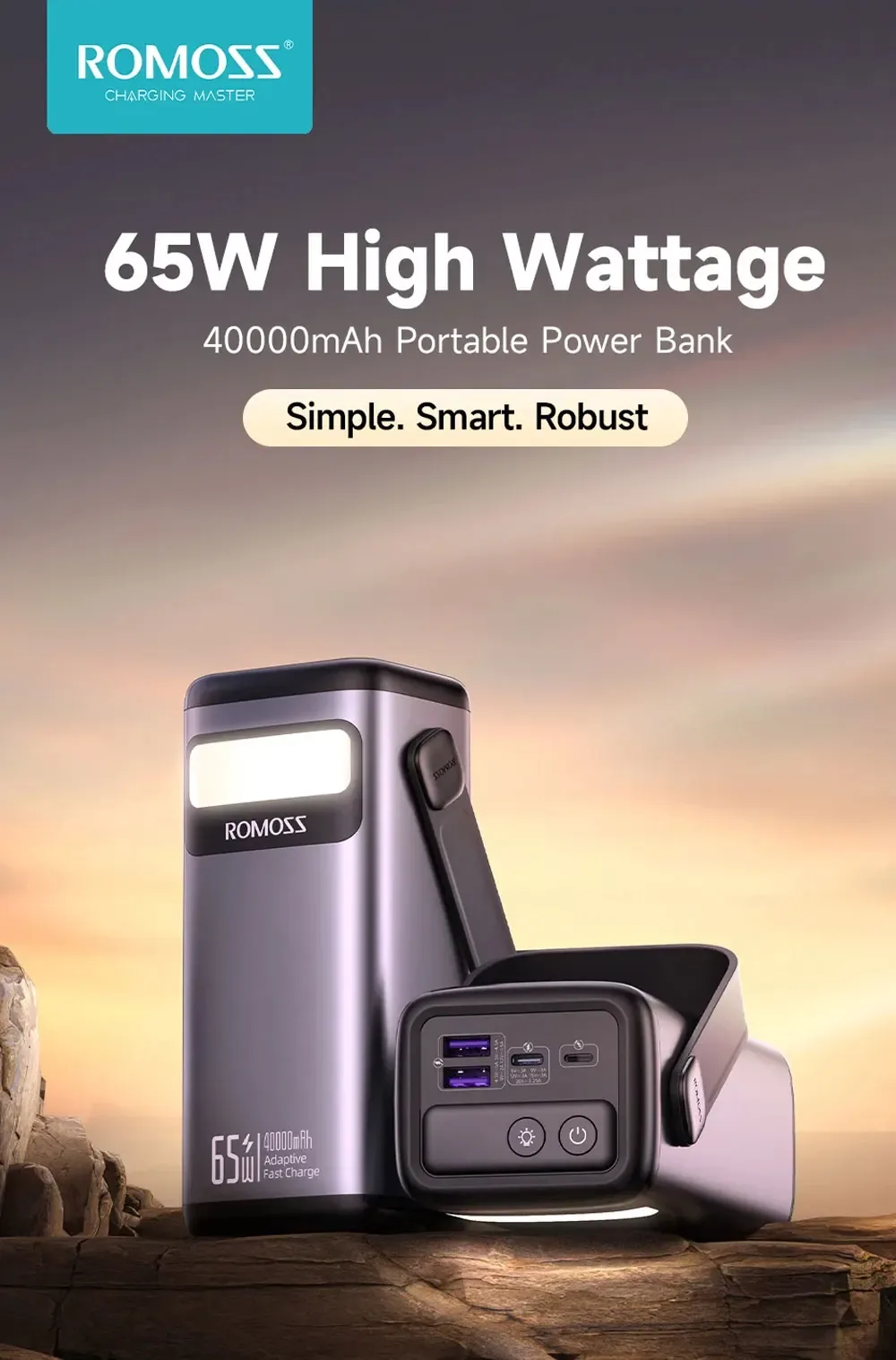 Romoss Powerful 40000mAh PD 65W Power Bank PMT40 for Sale in Pakistan