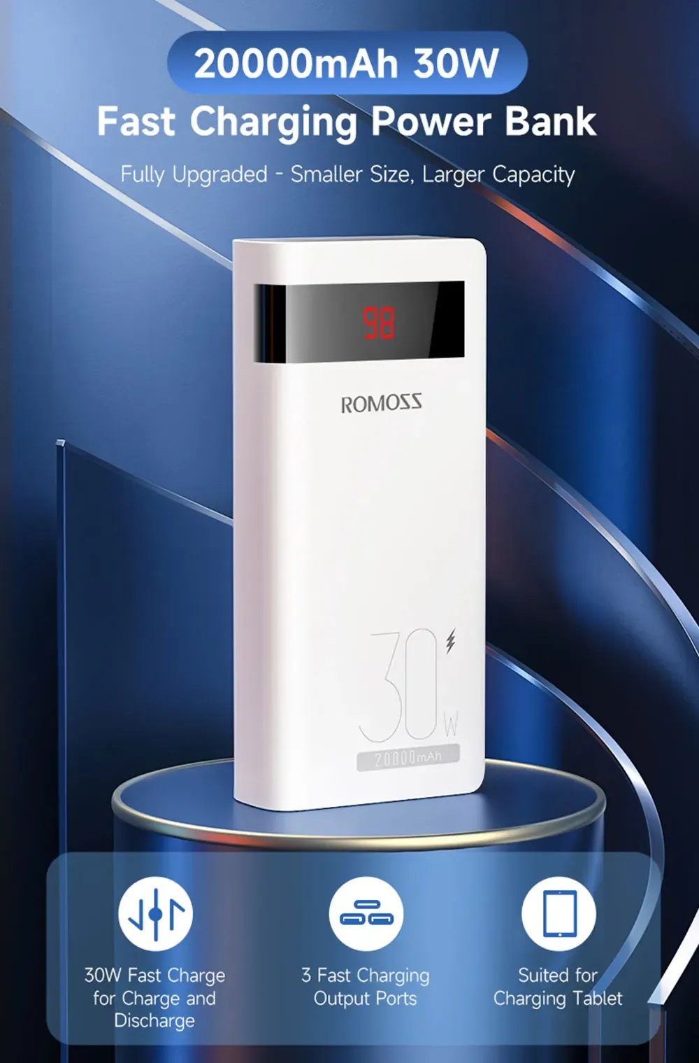 Romoss Sense 6S PRO Power Bank 20000mAh 30W for Sale in Pakistan