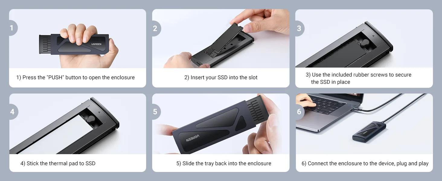 UGREEN 10903 M.2 NGFF SSD Enclosure, Excellent Anti-shock Protection, Reads 999-MB/s | Write 1030-MB/s for Sale in Pakistan