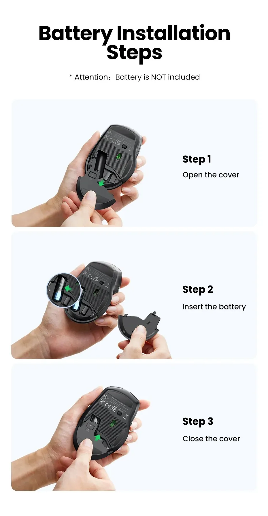 UGREEN 15063 Wireless Mouse, 6-Silent Button, Ergonomic, Auto Slip, 4000DPI MAX for Sale in Pakistan