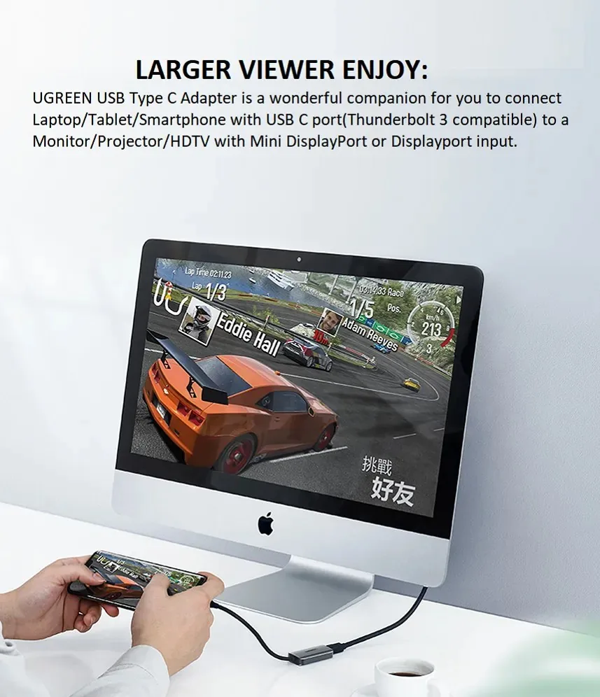 UGREEN 60351 USB-C to Mini DP Female Adapter for Thunderbolt 3 Projector & Smart Phone for Sale in Pakistan