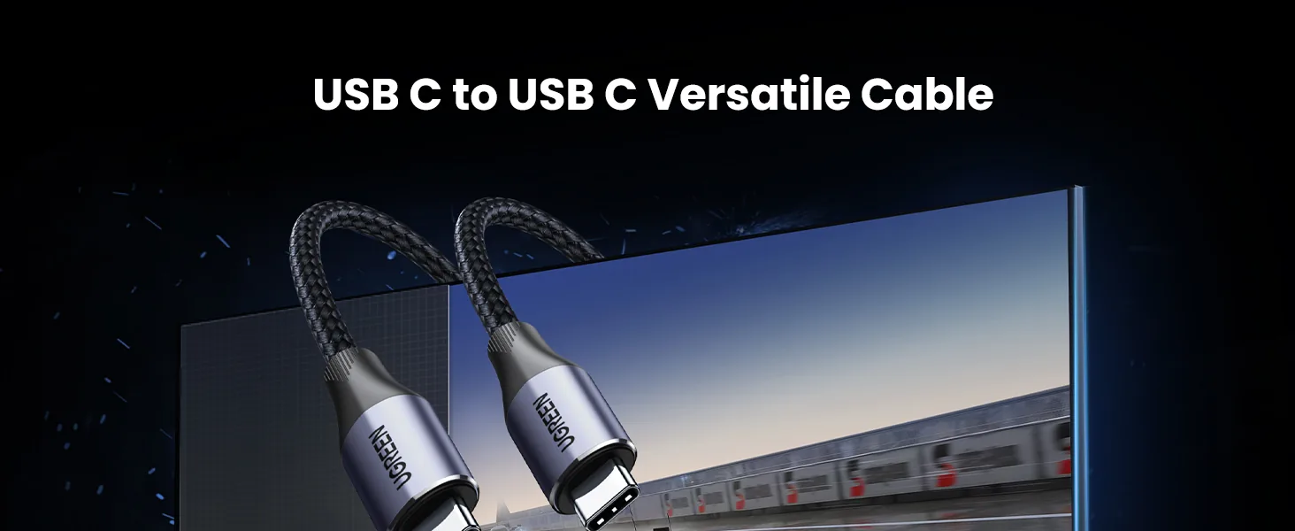 UGREEN 80150 USB-C 3.1 M/M GEN2 5A CABLE BRAIDED 1M BLK for Sale in Pakistan