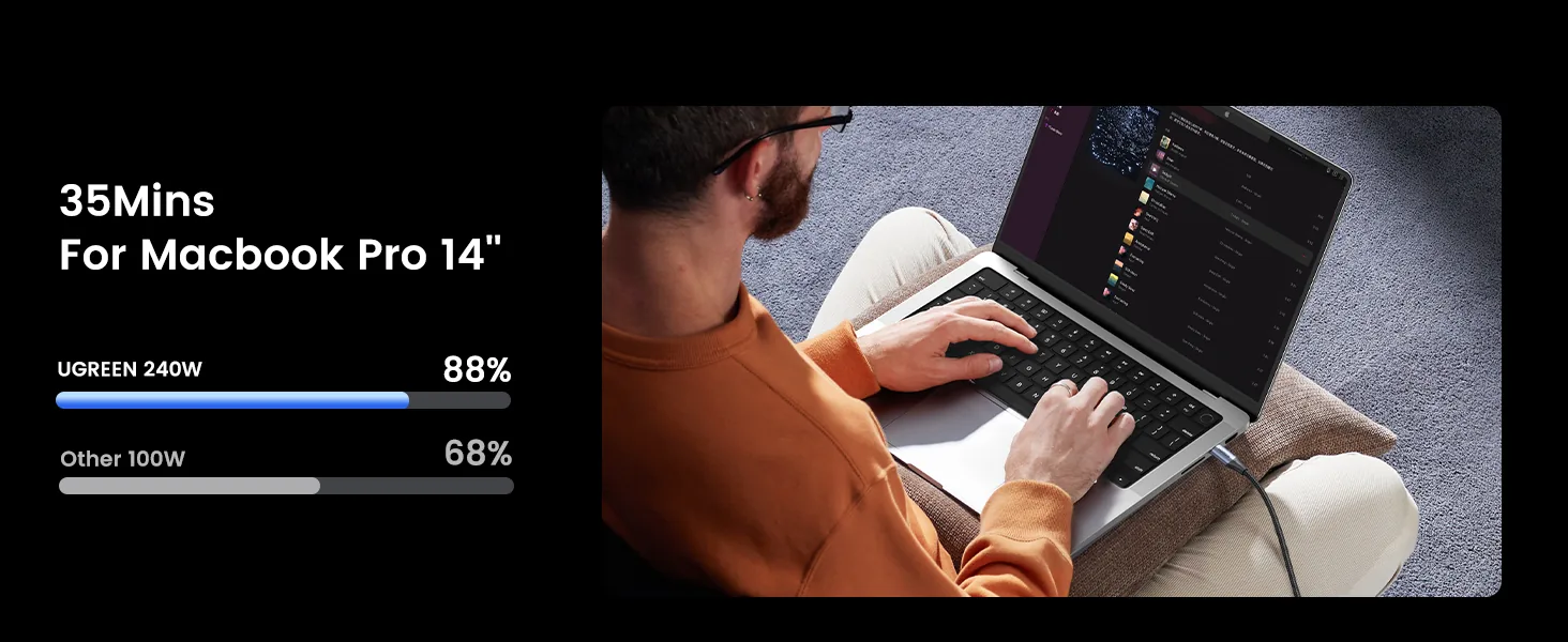 UGREEN 80150 USB-C 3.1 M/M GEN2 5A CABLE BRAIDED 1M BLK for Sale in Pakistan