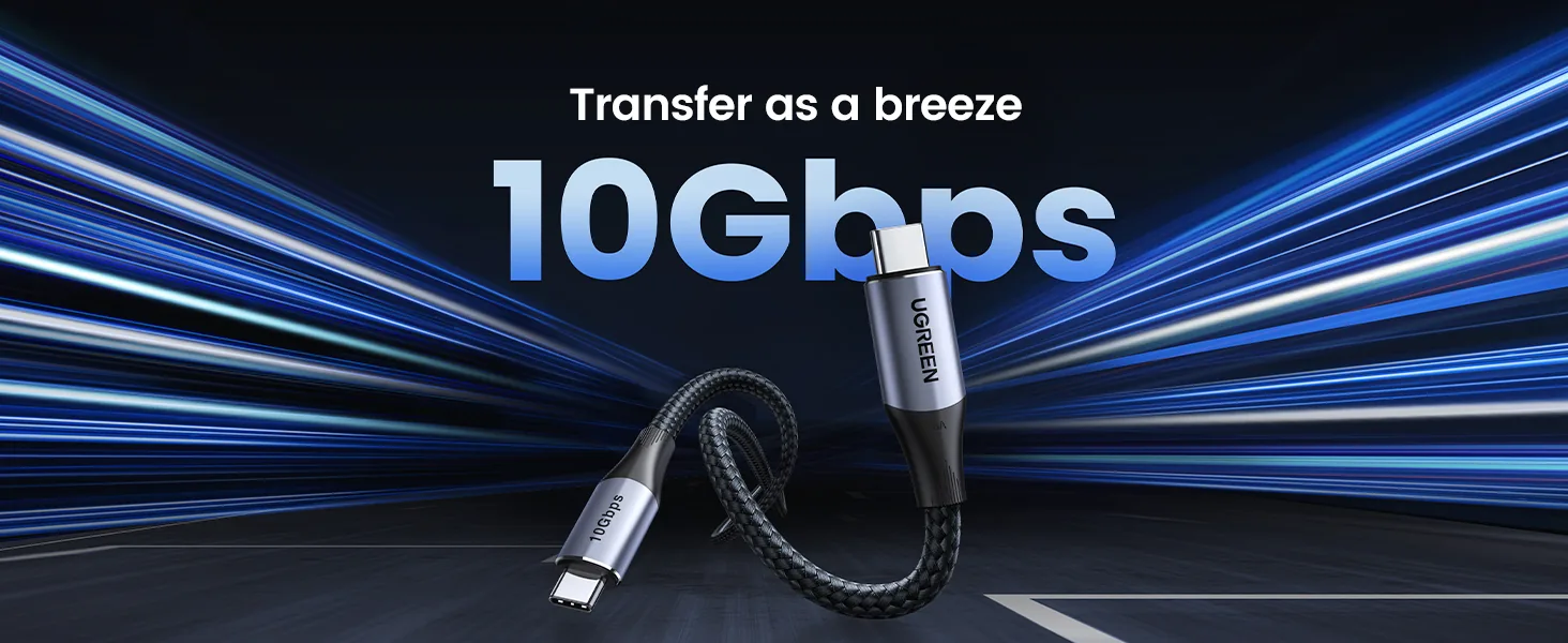 UGREEN 80150 USB-C 3.1 M/M GEN2 5A CABLE BRAIDED 1M BLK for Sale in Pakistan