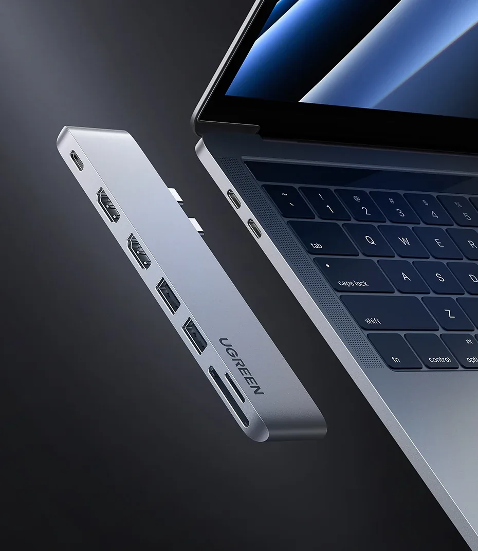 UGreen 80548 7in1 Dual HDMI 4K @30Hz @60Hz Type-c Hub for Sale in Pakistan