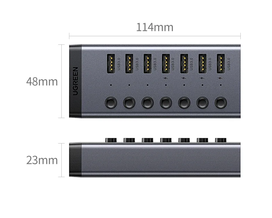 UGREEN 90307 10X Faster USB-C to 7-Port USB-A 3.0 Hub, Both are Data Transfer & Charging UPTO 7.5W for Sale in Pakistan